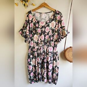 Xhilaration Gray Floral Mini Dress